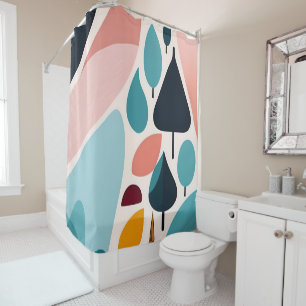 Mid-Century Modern Art Shower Curtain