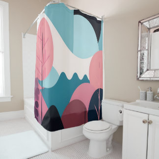 Mid-Century Modern Art Shower Curtain