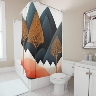 Mid-Century Modern Art Shower Curtain