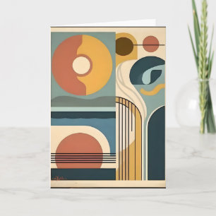 Mid Century Modern Art Sunrise Sunset Card