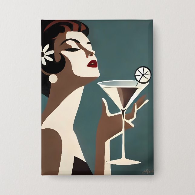 Mid Century Modern Art The Martini DIva (Front)