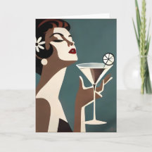 Mid Century Modern Art The Martini DIva
