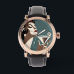 Mid Century Modern Art The Martini DIva Watch<br><div class="desc">Welcome to my Mid Century Fantasy World! Designs in this store are born of growing up in a Mid Century home complete with Martini loving parents.  Break out the cocktails.  Merging fact with fantasy within Mid Century Modern,  Jazz,  Retro Futuristic,  Atomic and Space Age Designs.</div>