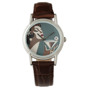 Mid Century Modern Art The Martini DIva Watch