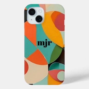 Mid Century Modern Art, Various Colours, Geometric iPhone 15 Case