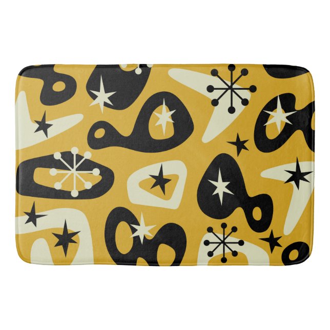 Mid Century Modern Atomic Abstract Bath Mat (Front)