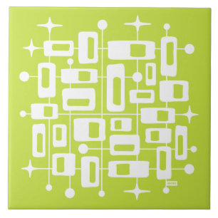 Mid Century Modern Atomic Abstract Ceramic Tile