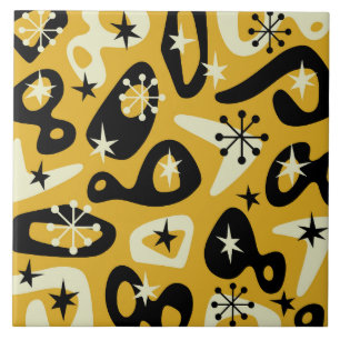 Mid Century Modern Atomic Abstract Ceramic Tile