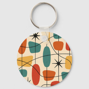Mid Century Modern Atomic Abstract Key Ring