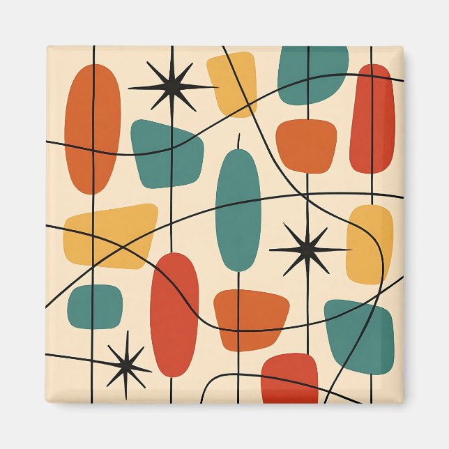 Mid Century Modern Atomic Abstract Magnet (Front)