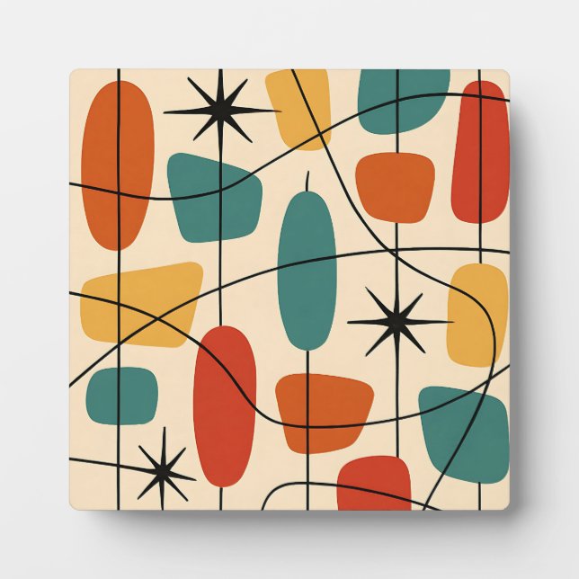Mid Century Modern Atomic Abstract Plaque (Front)