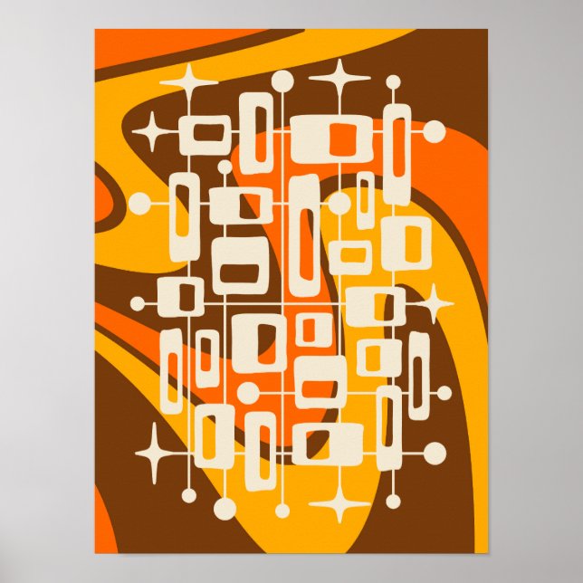 Mid Century Modern Atomic Abstract Poster (Front)