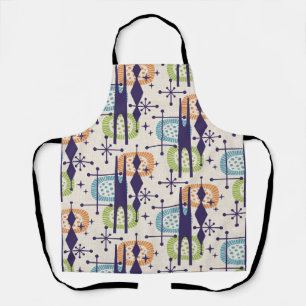 Mid Century Modern Atomic Age Abstract Pattern Apron