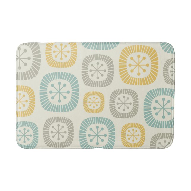 Mid Century Modern Atomic Age Abstract Pattern Bath Mat (Front)