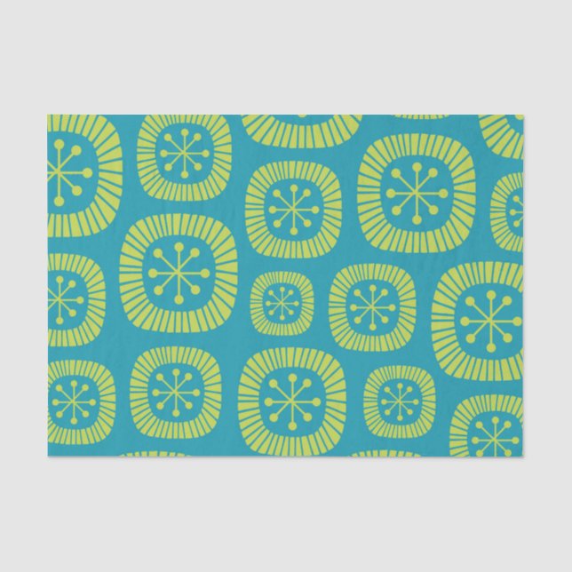 Mid Century Modern Atomic Age Abstract Pattern Tissue Paper (Front)