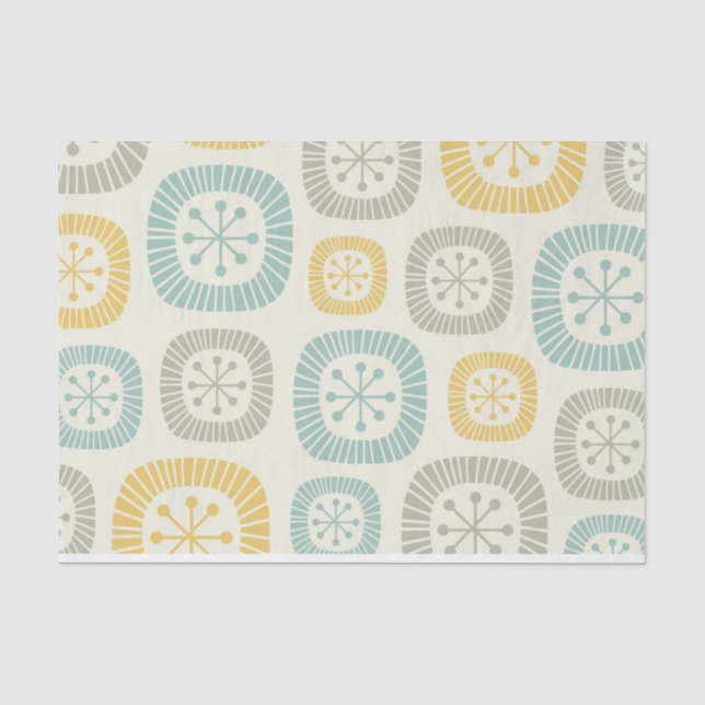 Mid Century Modern Atomic Age Abstract Pattern Tissue Paper (Front)
