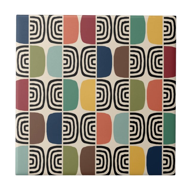 Mid Century Modern Atomic Age Ceramic Tile (Front)