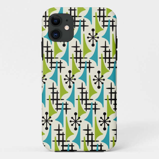Mid-Century Modern Atomic Age Pattern Case-Mate iPhone Case (Back)