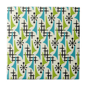 Mid Century Modern Atomic Age Pattern Ceramic Tile