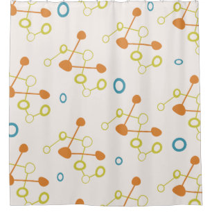 Mid Century Modern Atomic Age Pattern Shower Curtain
