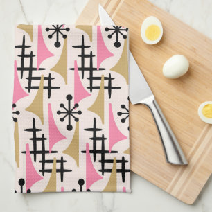 Mid Century Modern Atomic Age Pattern Tea Towel