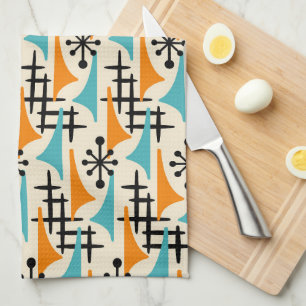 Mid-Century Modern Atomic Age Pattern Tea Towel
