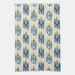 Mid Century Modern Atomic Age Pattern Tea Towel