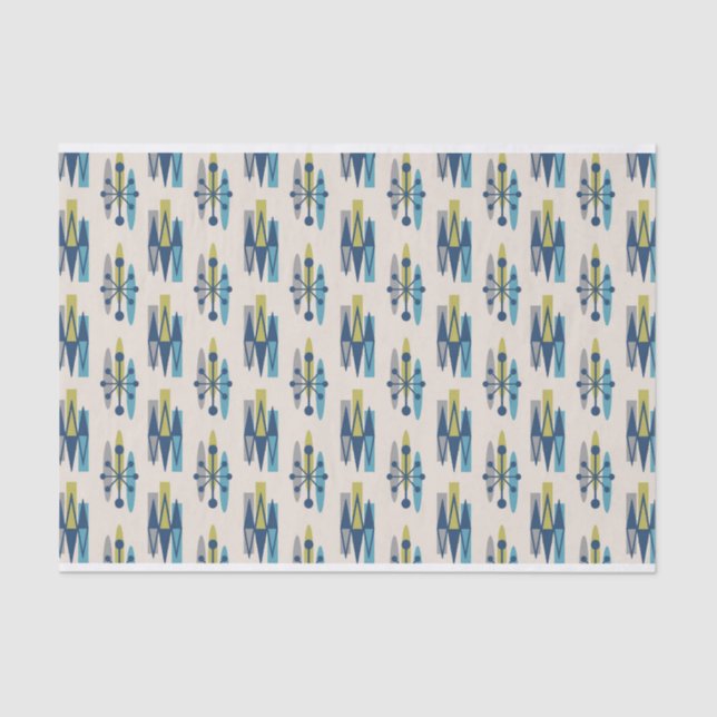 Mid Century Modern Atomic Age Pattern Tissue Paper (Front)