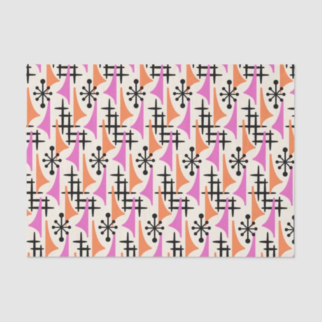 Mid-Century Modern Atomic Age Pattern Tissue Paper (Front)