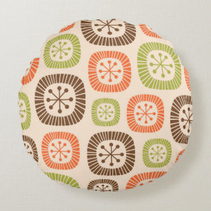 Mid Century Modern Atomic Age Round Cushion