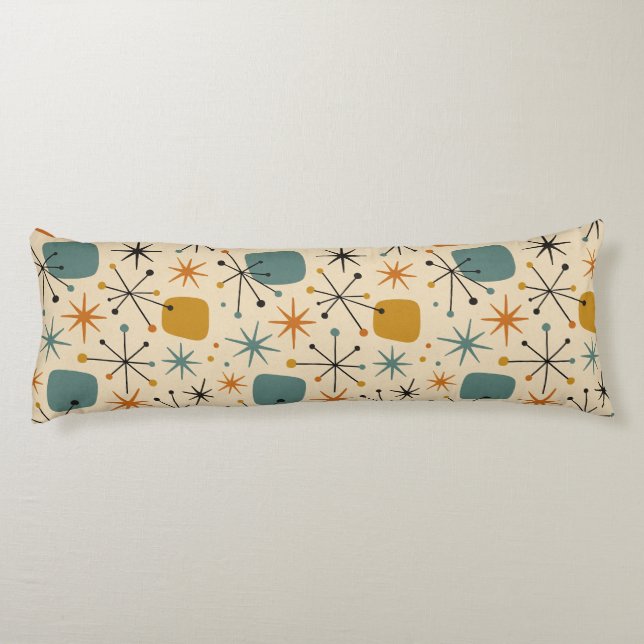 Mid Century Modern Atomic Age Starburst Pattern Body Cushion (Back)