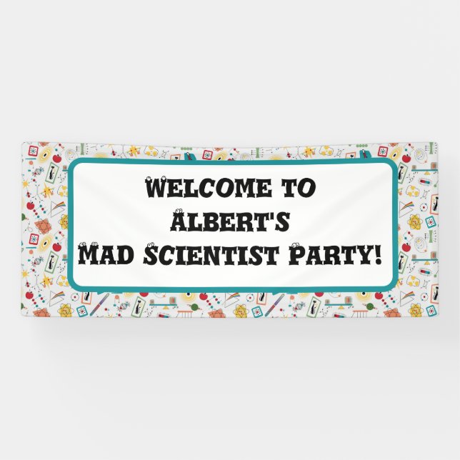 Mid Century Modern Atomic Age STEM Physics Scatter Banner (Horizontal)