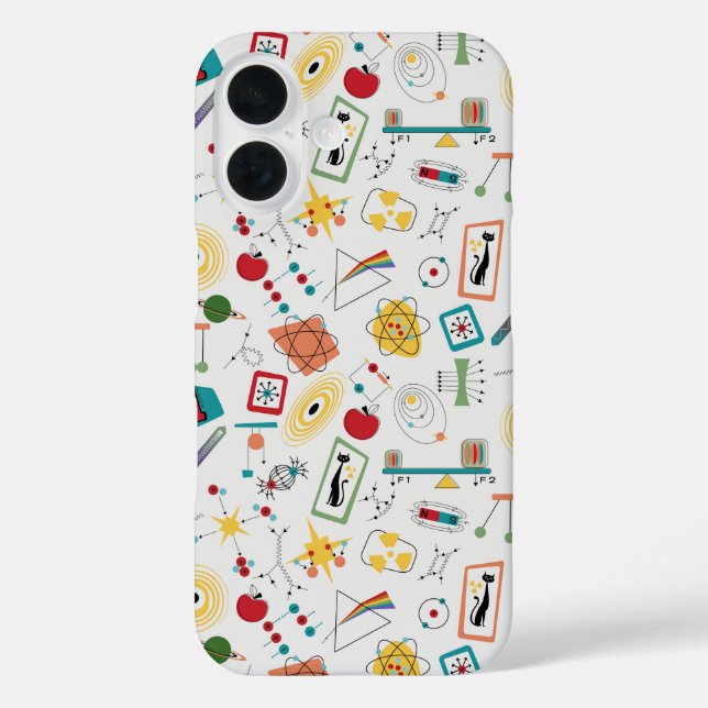 Mid Century Modern Atomic Age STEM Physics Scatter Case-Mate iPhone Case (Back)