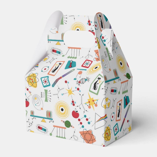 Mid Century Modern Atomic Age STEM Physics Scatter Favour Box (Front Side)