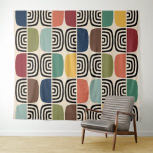Mid Century Modern Atomic Age Tapestry