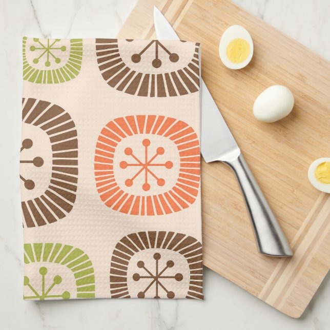 Mid Century Modern Atomic Age Tea Towel (Quarter Fold)