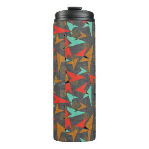 Mid Century Modern   Atomic Arrows and Dots Thermal Tumbler