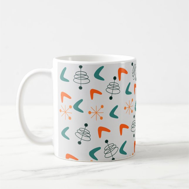 Mid-Century Modern Atomic Boomerangs Coffee Mug (Left)
