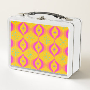 Mid Century Modern Atomic Bulb Snazzy Metal Lunch Box