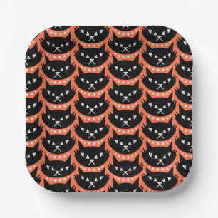 Mid Century Modern Atomic Cat Pattern Paper Plate