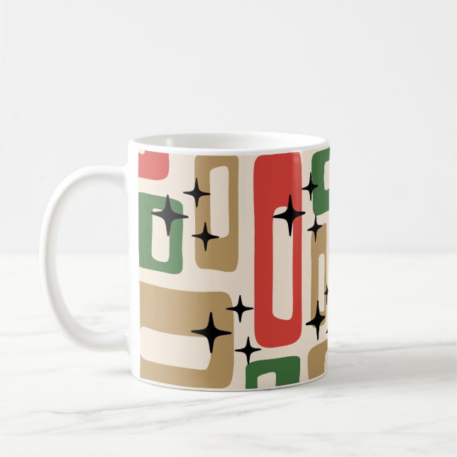 Mid Century Modern Atomic Christmas Coffee Mug (Left)