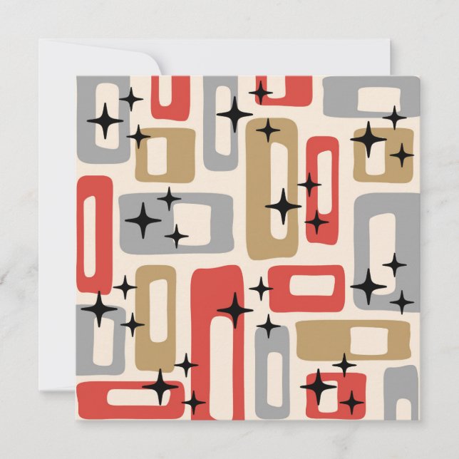 Mid Century Modern Atomic Christmas Invitation (Front)