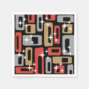 Mid Century Modern Atomic Christmas Napkin