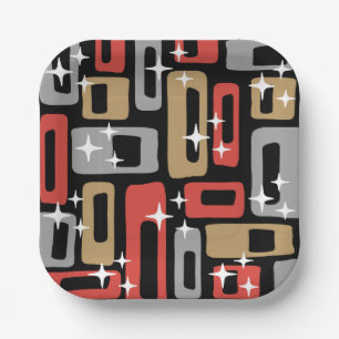 Mid Century Modern Atomic Christmas Paper Plate