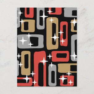 Mid Century Modern Atomic Christmas Postcard