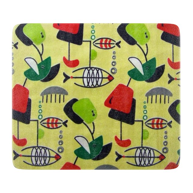 Mid Century Modern Atomic Design Cutting Board (Front)