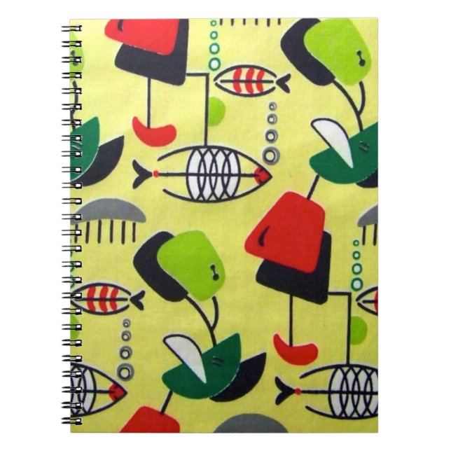 Mid Century Modern Atomic Design Spiral Notebook (Front)