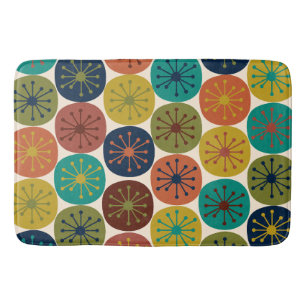 Mid Century Modern Atomic Dots Retro Pattern Bath Mat