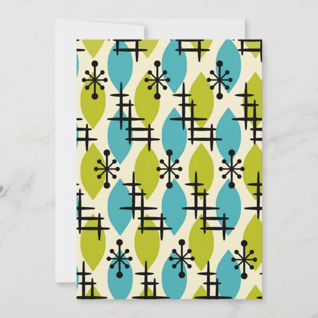 Mid Century Modern Atomic Drops Pattern Invitation (Front)