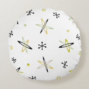 mid century modern, atomic era, atomic age, art, p round cushion